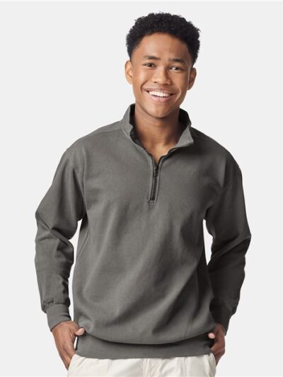 Unisex Garment-Dyed Quarter-Zip Sweatshirt