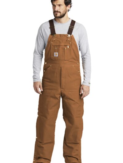 DISCONTINUED  Carhartt  ®  Duck Quilt-Lined Zip-To-Thigh Bib Overalls.